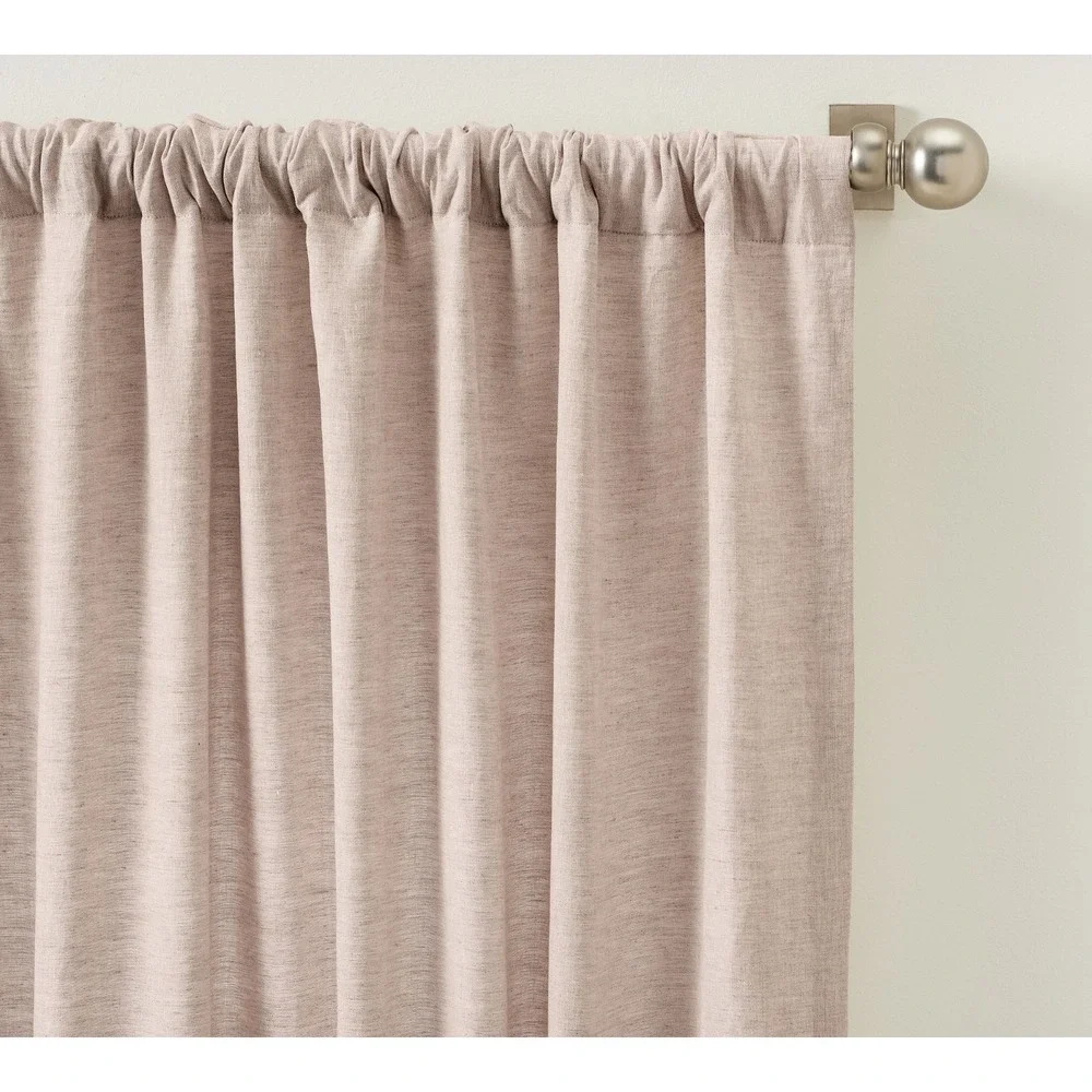 Pottery Barn Belgian Flax Linen Blackout Curtain Panel Smoky Quartz 50
